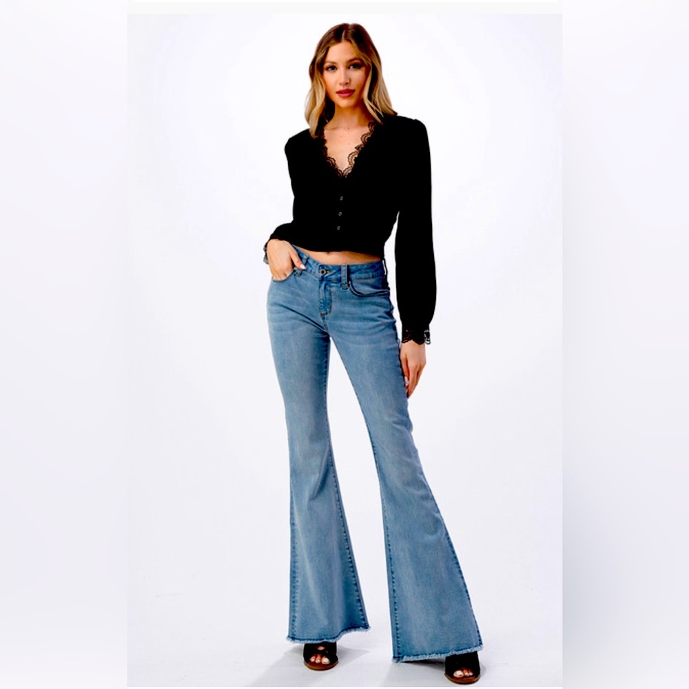 NEW Grace in LA Paisley Patch Easy Trouser Flare Jeans Size 31
